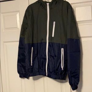 olive navy & white windbreaker